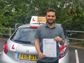 Passed my driving test first time with flying colours. Thanks to Kal. Really helped me a lot. Highly recommended....